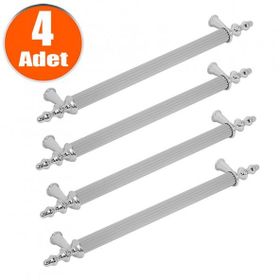 Nobel Ovacık Krom Metal 128 mm 4'lü Çekmece Dolap Kapak Kulpu