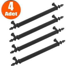 Nobel Ovacık Siyah Metal 128 mm 4'lü Çekmece Dolap Kapak Kulpu