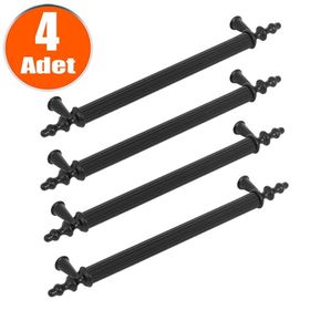 Nobel Ovacık Siyah Metal 96 mm 4'lü Çekmece Dolap Kapak Kulpu
