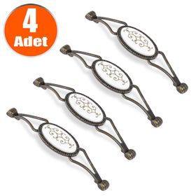 Nobel Seçil Antik Metal 128 mm 4'lü Çekmece Dolap Kapak Kulpu
