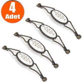 Nobel Seçil Antik Metal 128 mm 4'lü Çekmece Dolap Kapak Kulpu