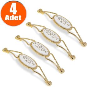 Nobel Seçil Gold Metal 128 mm 4'lü Çekmece Dolap Kapak Kulpu