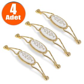 Nobel Seçil Gold Metal 128 mm 4'lü Çekmece Dolap Kapak Kulpu