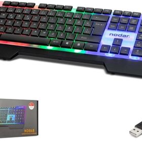 Nodar ND868 Türkçe-Q Gökkuşağı Ledli 1.40 mt USB Kablolu İnce Siyah Oyuncu Klavyesi