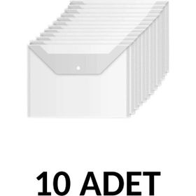 Noki 10 Adet Şeffaf A4 Çıtçıtlı Dosya Zarf Dosya