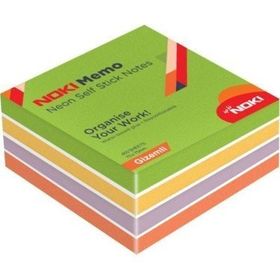 Noki 12014-22 75x75 450 Yaprak Neon Gizemli Yapışkanlı Küp Not