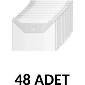 Noki 48 Adet Şeffaf A4 Çıtçıtlı Dosya Zarf Dosya