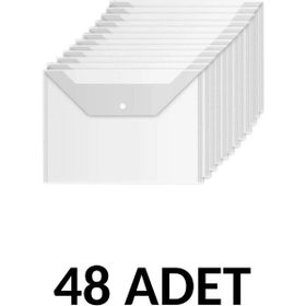 Noki 48 Adet Şeffaf A4 Çıtçıtlı Dosya Zarf Dosya