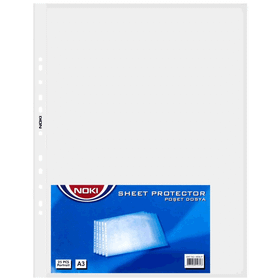 Noki 4836 25'li Paket A3 Delikli Şeffaf Poşet Dosya