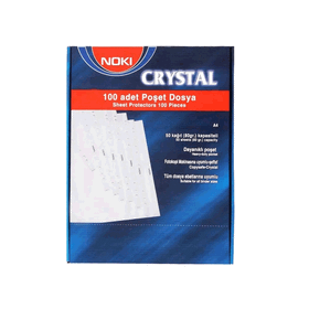 Noki 54430 A4 Crystal Delikli Şeffaf 100'lü Poşet Dosya