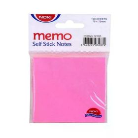 Noki 75x75 Pembe Memo Baskılı Yapışkanlı Not Kağıdı