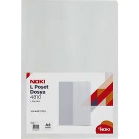 Noki L Tipi A4 Şeffaf 100'lü Poşet Dosya