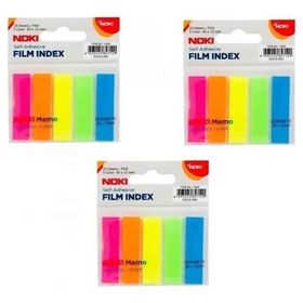 Noki Memo 5 Renk 12x45 mm 25 Yaprak Çizgisiz 3'lü Film Bloknot
