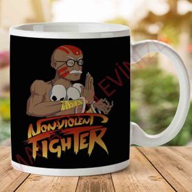 Non Violent Fighter Gandhi Street Fighter Baskılı Kupa