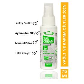 Noormed Yağlı ve Karma Ciltler İçin Aydınlatıcı Etkili Mineral Filtreli SPF+50 75 ml Güneş Kremi