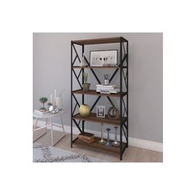 Noowa 5 Raflı Ceviz Kitaplık