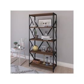Noowa 5 Raflı Ceviz Kitaplık