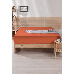 Nordqueen Ranforce Kiremit 160x 200 Çift Kişilik Lastikli Çarşaf Kiremit