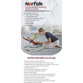 Norfolk Rhythm Kırmızı Desenli Tam Yatarlı Kademeli Sırt Ayarı Titreşimli ve Müzikli Ev Tipi Ana Kucağı