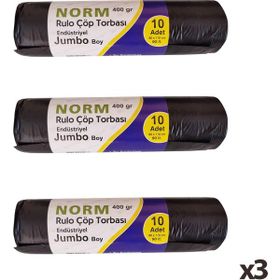 Norm 2 Kat Siyah 400 gr 80x110 cm 10'lu Endüstriyel Jumbo Çöp Poşeti