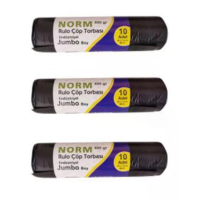 Norm 2 Kat Siyah 400 gr 80x110 cm 10'lu Endüstriyel Jumbo Çöp Poşeti