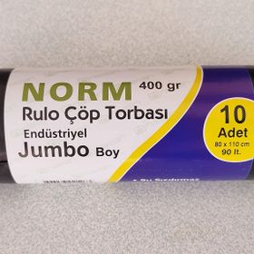 Norm 2 Kat Siyah 400 gr 80x110 cm 10'lu Endüstriyel Jumbo Çöp Poşeti
