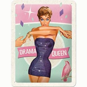 Nostalgic Art 26114 Drama Queen Kabartmalı Metal Duvar Panosu