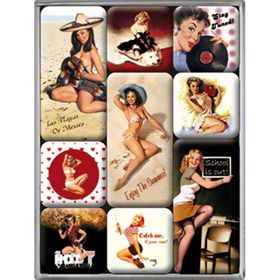 Nostalgic Art 9 Parça Pin Up Beach Buzdolabı Magneti