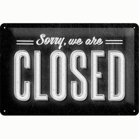 Nostalgic Art Closed Retro Metal Duvar Panosu