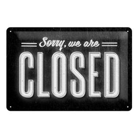 Nostalgic Art Closed Retro Metal Duvar Panosu