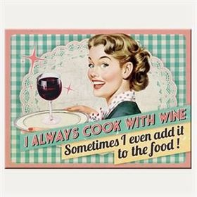 Nostalgic Art Cook With Wine 6x8 cm Magnet