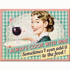 Nostalgic Art Cook With Wine 6x8 cm Magnet
