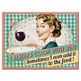Nostalgic Art Cook With Wine 6x8 cm Magnet