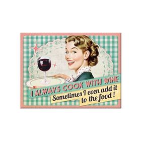 Nostalgic Art Cook With Wine 6x8 cm Magnet