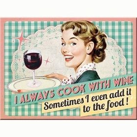 Nostalgic Art Cook With Wine 6x8 cm Magnet