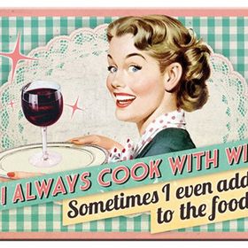 Nostalgic Art Cook With Wine 6x8 cm Magnet