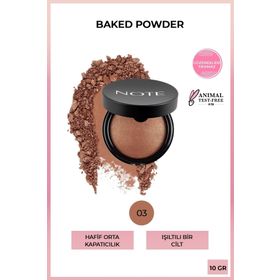 Note Baked Pudra Işıltılı 03 Caramel Cake Highlighter