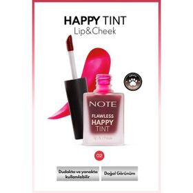 Note Flawless Happy Tint Lip & Cheek 02 Wild Cherry Mor Likit Allık