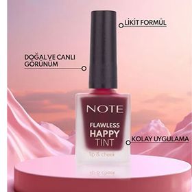 Note Flawless Happy Tint Lip & Cheek 03 Sweet Pink Pembe Likit Allık