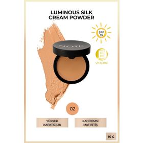 Note Luminous Silk Patakrem 02 Natural Beige Cream Powder