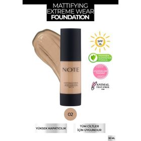 Note Mattifying Extreme Wear Mat Bitiş 02 Natural Beige Fondöten