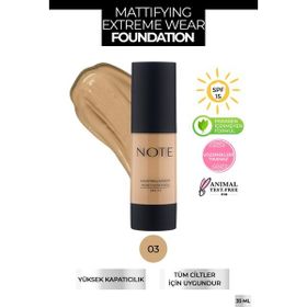 Note Mattifying Extreme Wear Mat Bitiş 03 Medium Beige Fondöten