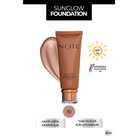 Note No:10 Sunglow Foundation Işıltılı Bronzlaştırıcı Fondöten