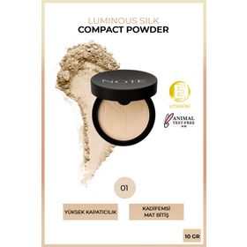 Note Pudra Luminous Silk Compact Beige 01 Pudra