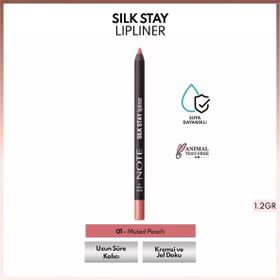 Note Silk Stay Lipliner 01 Muted Peach Suya Dayanıklı İpeksi Dudak Kalemi
