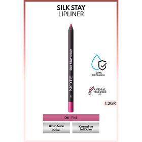 Note Silk Stay Lipliner 06 Pink Suya Dayanıklı İpeksi Dudak Kalemi