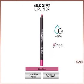Note Silk Stay Lipliner 06 Pink Suya Dayanıklı İpeksi Dudak Kalemi