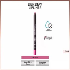 Note Silk Stay Lipliner 06 Pink Suya Dayanıklı İpeksi Dudak Kalemi