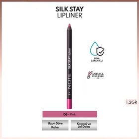 Note Silk Stay Lipliner 06 Pink Suya Dayanıklı İpeksi Dudak Kalemi