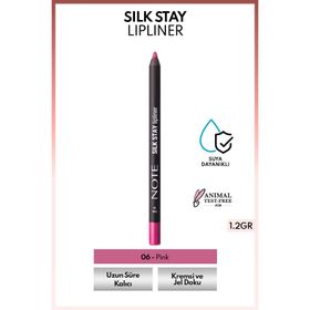 Note Silk Stay Lipliner 06 Pink Suya Dayanıklı İpeksi Dudak Kalemi